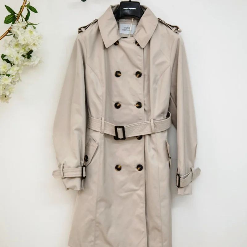 Trench color ghiaccio modello giulia