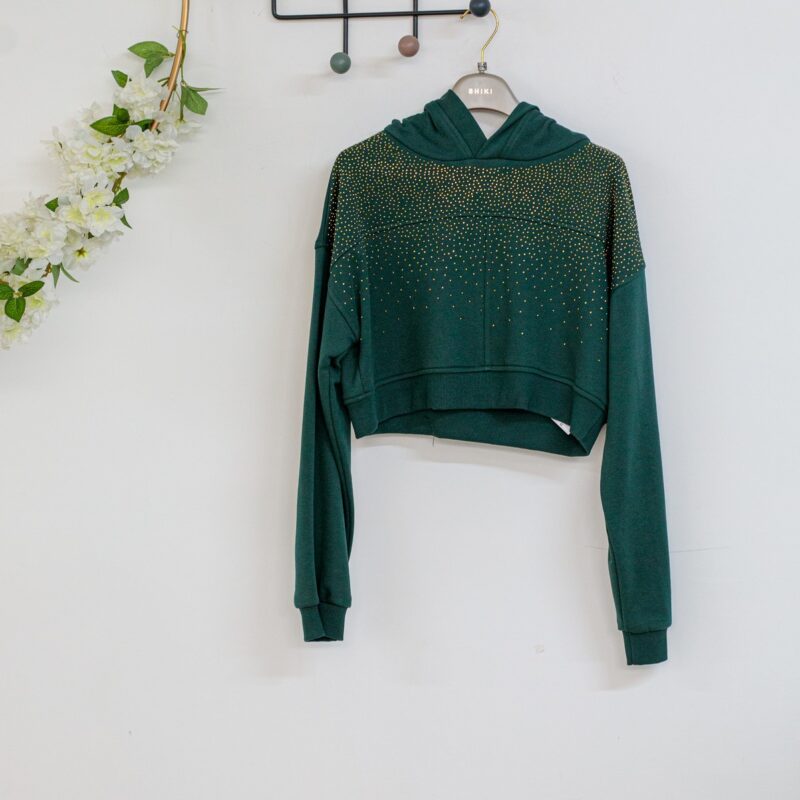 Felpa shiki glitterata verde smeraldo