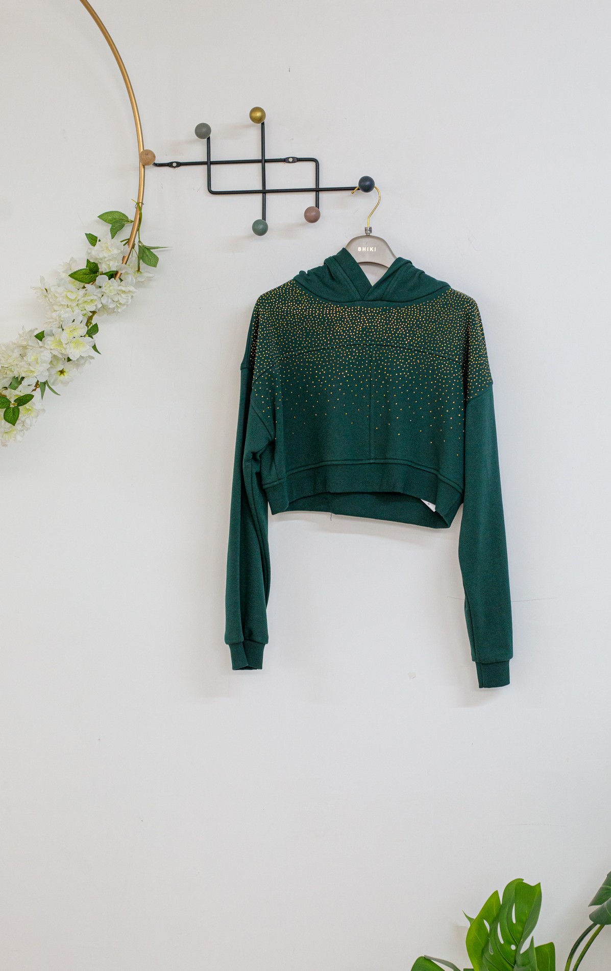 Felpa shiki glitterata verde smeraldo