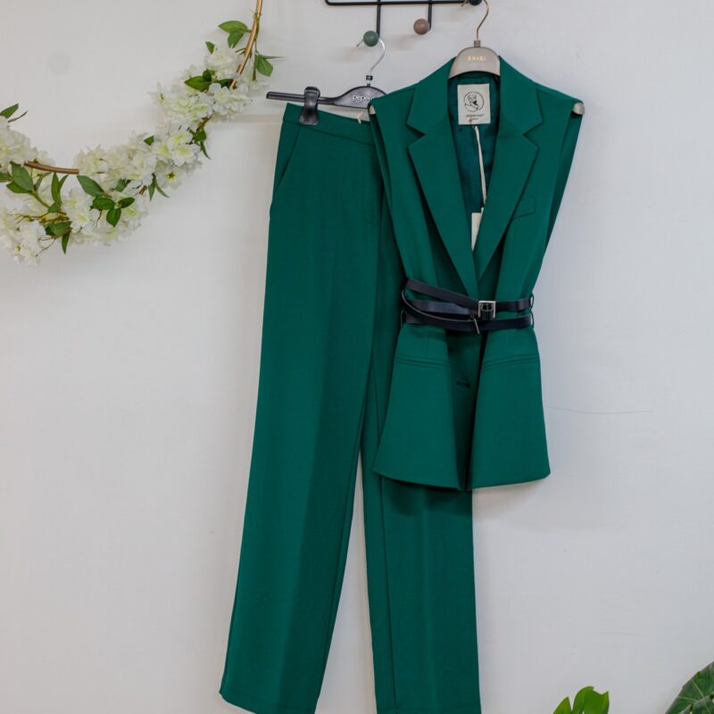 Tailleur pantalone peperosa verde bosco