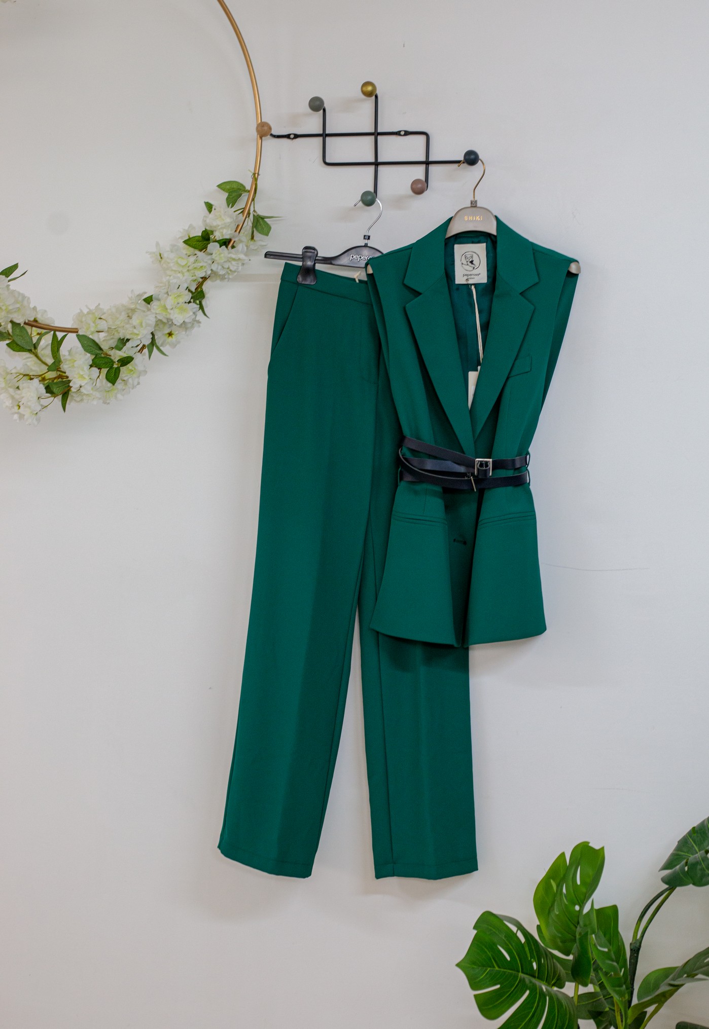 Tailleur pantalone peperosa verde bosco
