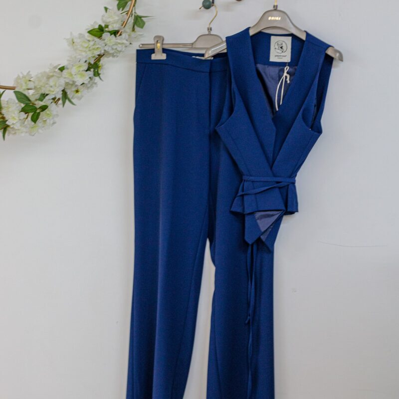 Tailleur pantalone peperosa blu navy